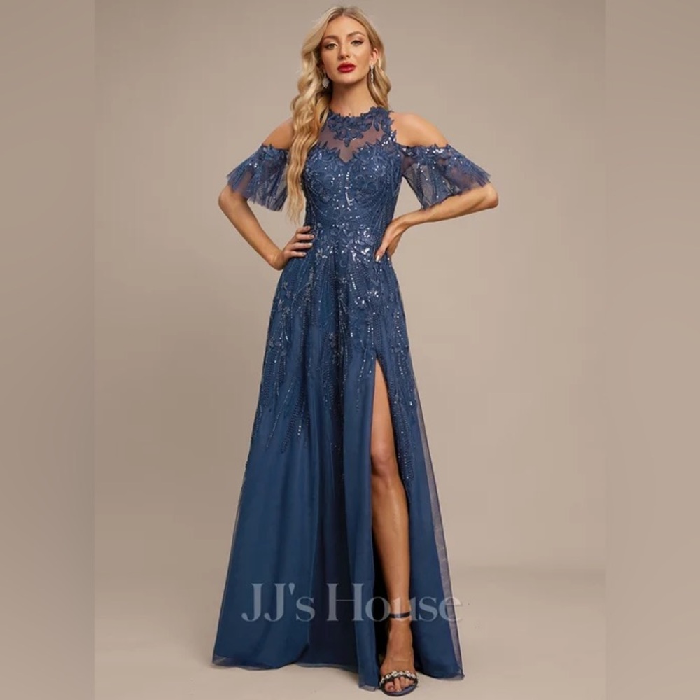 JJs House Floor-Length Tulle Sequin Lace Evening Dress #288724